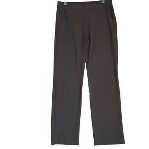 Eileen Fisher Pants M Taupe Gray Pull On Stretch Viscose Straight Elastic Waist